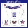 I Love USA Cake Bunting Topper,Pre-Strung USA 250th Anniversary Cake Decor,United States 250 Years Cake Decor,4th of July America 250th Birthday Party Decorations view 2