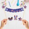 I Love USA Cake Bunting Topper,Pre-Strung USA 250th Anniversary Cake Decor,United States 250 Years Cake Decor,4th of July America 250th Birthday Party Decorations view 4