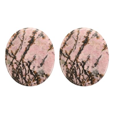 MECCANIXITY 2 Pcs Thumb Worry Stone for Anxiety, Rhodochrosite Relief Crystals Hand Thumb Stones Pocket Gems Natural Polished for Yoga Meditation Relief