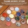 MECCANIXITY 2 Pcs Thumb Worry Stone for Anxiety, Rhodochrosite Relief Crystals Hand Thumb Stones Pocket Gems Natural Polished for Yoga Meditation Relief view 4