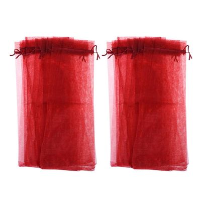 UTHCLO 20 Pcs Sheer Organza Wine Bottle Gift Bags Red 37x15cm