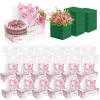 12 Set Mother's Day Cake Flower Gift Boxes with 12 Pcs Transparent PVC Cake Boxes 12 Floral Foam Ribbon Set Flower Bouquet Packaging Gift Boxes for Mother's Day Mom Wife Birthday Holiday Gift Party view 1