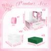 12 Set Mother's Day Cake Flower Gift Boxes with 12 Pcs Transparent PVC Cake Boxes 12 Floral Foam Ribbon Set Flower Bouquet Packaging Gift Boxes for Mother's Day Mom Wife Birthday Holiday Gift Party view 2