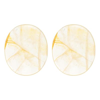 MECCANIXITY 2 Pcs Thumb Worry Stone for Anxiety, Yellow Phan-Tom Quartz Relief Crystals Hand Thumb Stones Pocket Gems Natural Polished for Yoga Meditation Relief