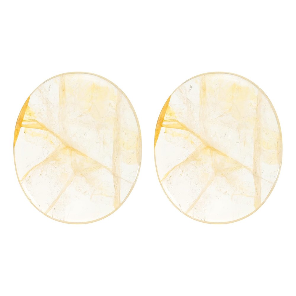 MECCANIXITY 2 Pcs Thumb Worry Stone for Anxiety, Yellow Phan-Tom Quartz Relief Crystals Hand Thumb Stones Pocket Gems Natural Polished for Yoga Meditation Relief