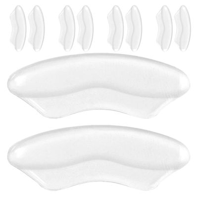 MAGICLULU 5 Pairs Gel Heel Pads for Women Soft Self-Adhesive Shoe Inserts Anti-Slip Heel Cushions Prevent Blisters and Fit