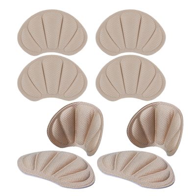 HOLIDYOYO 4 Pairs Anti-Slip Heel Cushions for Shoes Self-Adhesive Heel Pads for Men and Women Thin Skin-Colored Inserts for Reducing Friction and Shock in Sports and Casual Footwear