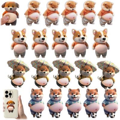 12pc 3D Shiba Inu Dog Belly Stickers,Super Soft Silicone Dimensional Belly Anti-Collision Sticker,Cute Cartoon Big Bellys Puppy Cushioned Protectors Stickers for Phones,Cars & Home Use (20a)