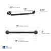 12 inch Grab Bar for Bathroom, Curl Grip, ADA Safety Grip Assist Shower Rail for Elderly and Seniors, Stainless Steel, Semi-Gloss Black view 2