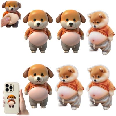 12pc 3D Shiba Inu Dog Belly Stickers,Super Soft Silicone Dimensional Belly Anti-Collision Sticker,Cute Cartoon Big Bellys Puppy Cushioned Protectors Stickers for Phones,Cars & Home Use (6c)