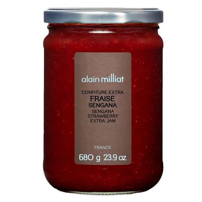 Alain Milliat Sengana Strawberry Jam, 23.9 Oz (One 680g Glass Jar) | GMO-Free | Imported from France