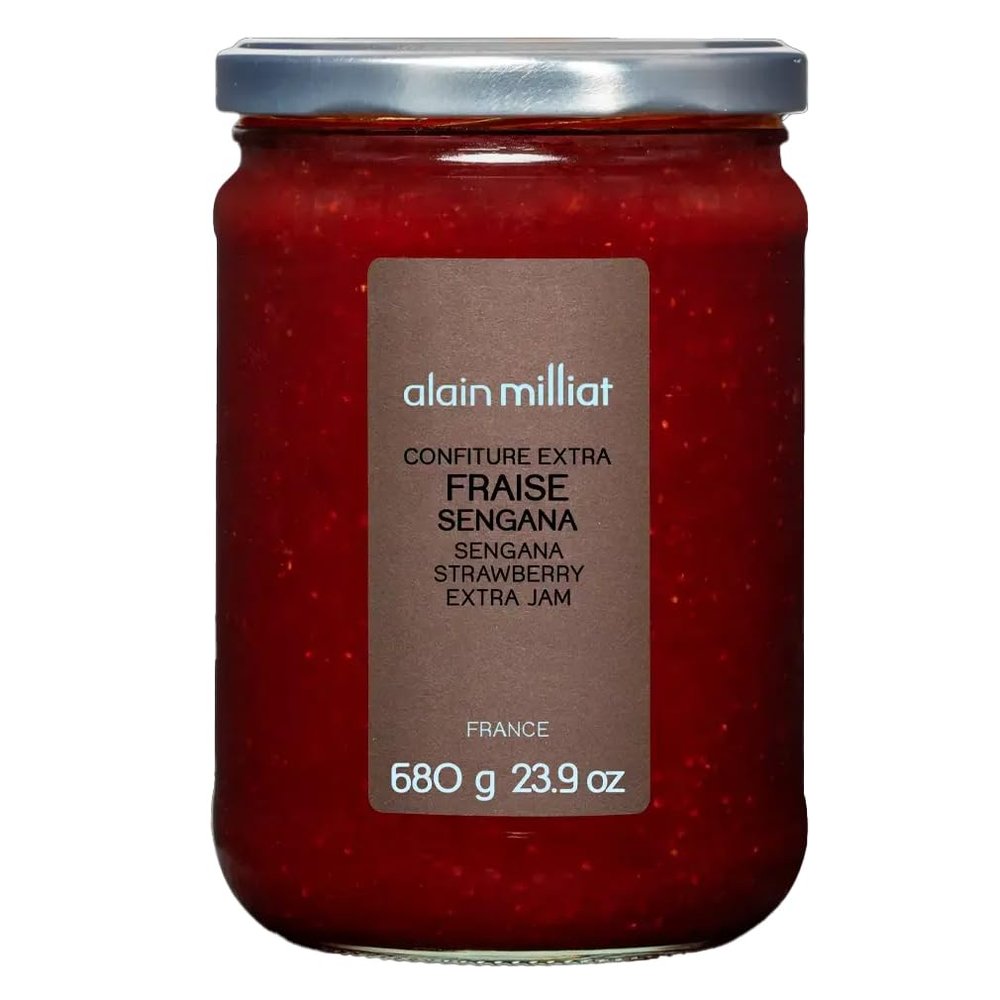 Alain Milliat Sengana Strawberry Jam, 23.9 Oz (One 680g Glass Jar) | GMO-Free | Imported from France