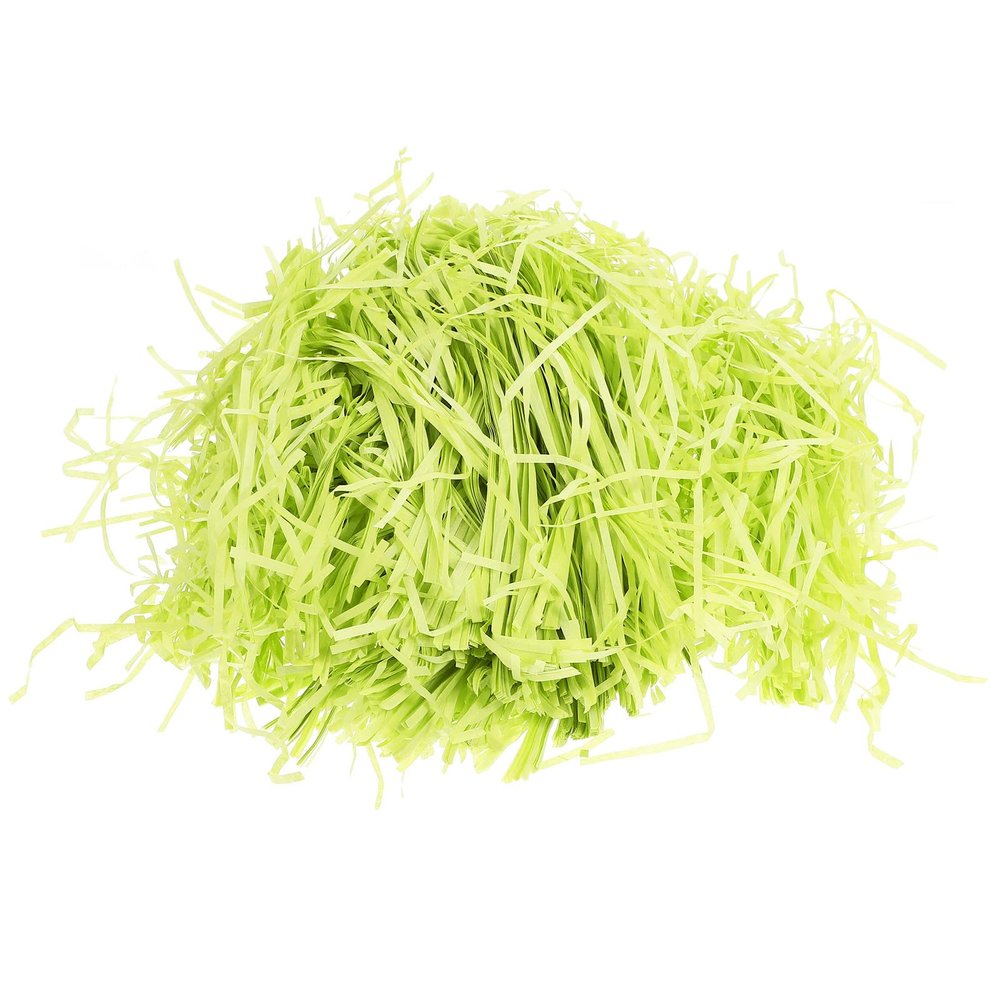 BEBEMOKO Green Raffia Paper Shreds Basket Filler 500g Pack Crinkle Cut Packaging Box Filling Decorative Stuffing for Wrapping and Shipping
