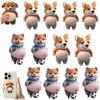 12pc 3D Shiba Inu Dog Belly Stickers, Super Soft Silicone Dimensional Belly Anti-Collision Sticker, Cute Cartoon Big Bellys Puppy Cushioned Protectors Stickers for Phones, Cars & Home Use view 1