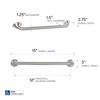 12 inch Grab Bar for Bathroom, Curl Grip, ADA Safety Grip Assist Shower Rail for Elderly and Seniors, Satin Brushed Stainless Steel view 2