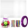 CALLARON Cellophane Bags 35x45cm 100pcs with 100 Mixed Color Metal Twist Ties and Purple Ribbon for Party Candy Cookie Dessert Snack Wrapping and Basket Packaging Random Color view 1