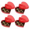 Abaodam Heart-shaped Chocolate Storage Boxes 4pcs, Small Crimson 10-compartment Boxes for Valentines and Mothers Day, Paper Packing Containers view 1
