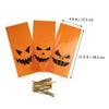 ARTSEWPLY Halloween Pumpkin Candy Storage Bags 240pcs (2 Packs of 120pcs) with Tie Wires, Plastic Wrapping Pouches for Treats, Party Favors, and Festival Packaging view 2