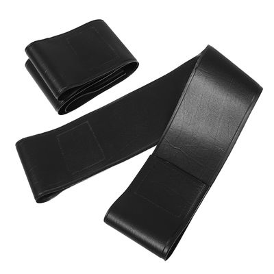 PERSELOSO 2pcs Wheelchair Foot and Leg Straps Black Leather Protective Footrest Support for Elderly Patients Leg Spasms Mobility Aid Accessories