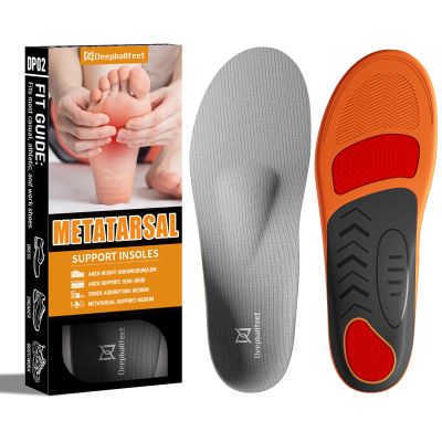 Deepballfeet Metatarsalgia Support Insoles with Built-In Metatarsal Pad for Men Women, Shoe Inserts for Mortons Neuroma, Ball of Foot Pain Relief, Orthotic Arch Support Insoles for Standing All Day-E