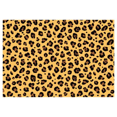 Leopard Print Edible Image for Cake11.02x7.64in/28x19.4cm Cheetah Cake Topper Wrap StripsGlutinous Rice Paper Borders for Women's Birthday Party Decoration Supplies