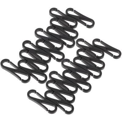 Beatifufu 100pcs Black Plastic Mask Hanging Hooks Strap Extenders with Buckles 31x9mm Anti-Lost Rope Accessories for Outdoor Sports and Daily Use