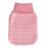 MOPFOL 500ml Silicone Hot Water Bottle with Knitted Cover Leak-Proof Portable Reusable Hand Warmer for Home Warmth and Travel(Pink) view 4