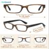 EYEGUARD 2 Pack High Magnification Reading Glasses for Women Stylish Spring Hinge Ultra Clear Power Readers +7.00 view 4