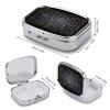 Math Formula Pill Organizer with 2 Compartments Metal Square Pill Case Small Pill Box Portable Medicine Box Slim Travel Pill Container Medicine Organizer for Daily Use view 2