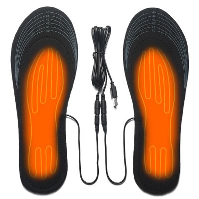 1Pair Heated Insoles USB Rechargeable, DIY Customizable Warm Insoles for Winter Outdoor, Size 40-46