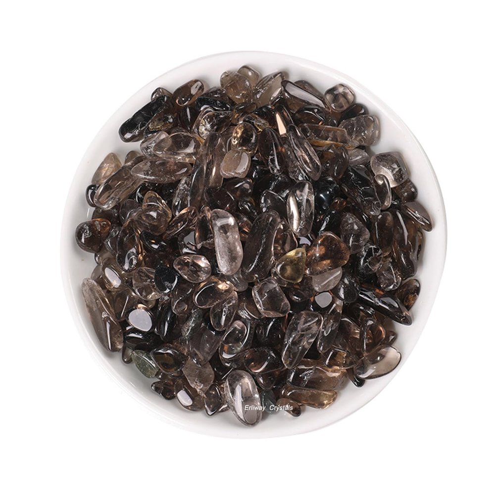 Erliway 0.5lb/230g Natural Smoky Quartz Crystal Chips Bulk for Vase Filler, 7-9 mm Crushed Stones for Spell Jars, Aquarium Gravel, Reiki Healing, Meditation, Jewelry Making, Crafts & Home Dcor