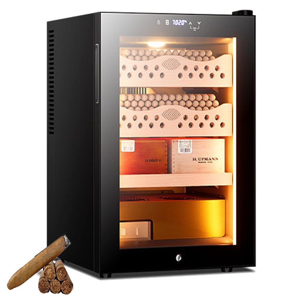 50L Electric Cigar Humidor Cabinet Smart Wine Cabinet Spanish Cedar Interior Large Capacity Storage(Cigarcabinet)