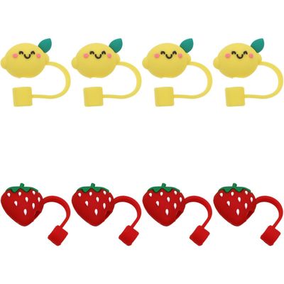 Cabilock 8pcs Silicone Straw Toppers Covers Cute Animal Dust Caps Straw Tips Covers for Science Supplies Reusable Drinking Caps for Party and Travel