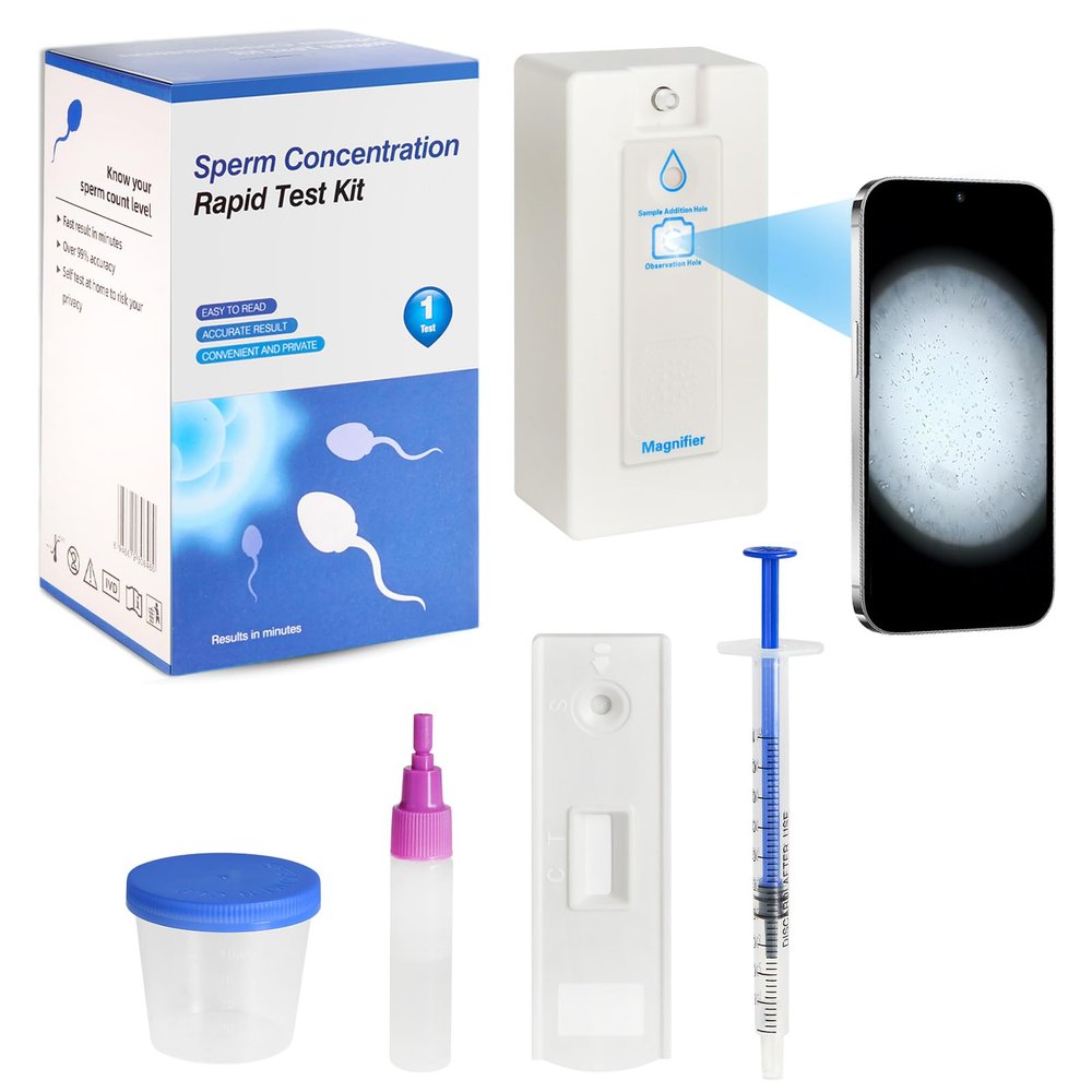 2 in 1 Sperm Microscope & Sperm Concentration Test at-Home Fertility Screening to Measure Progressive Motile Sperm, Easy Male Fertility Check