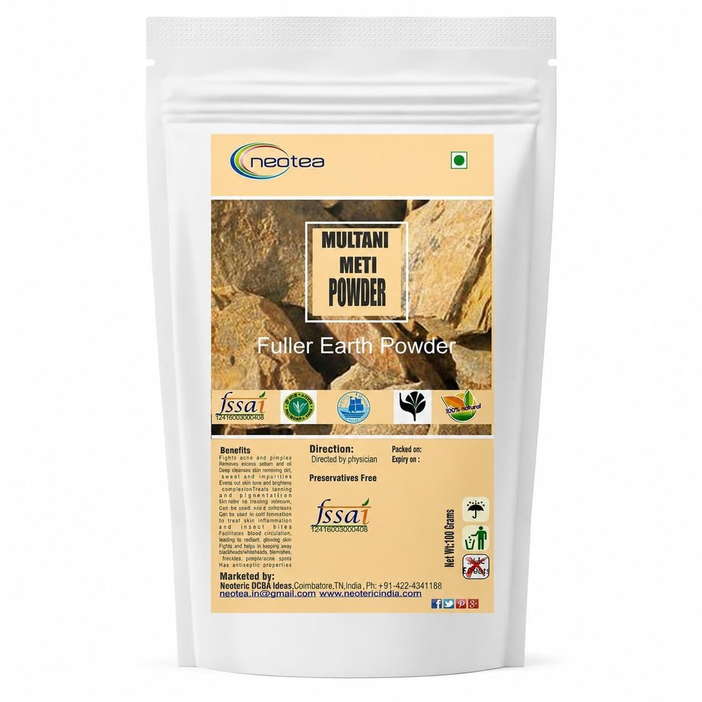 Neotea Multani Mitti Powder (Fuller's Earth) | Natural Fine Clay Powder for Face Packs, Hair Masks & DIY Skincare | 100% Pure | No Added Colors or Preservatives | External Use Only 300 Gm (10.58 OZ)