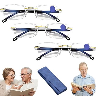 2026 New Auto Focus Glasses Self Adjusting, Intelligent Dual Focus Glasses for Women, Clarity Blue Glassess (3Pcs*Gold)