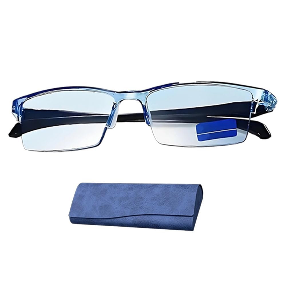 2026 New Intelligent Dual Focus Glasses for Women, Auto Focus Glasses Self Adjusting, Auto Adjusting Glassess (Blue,+3)