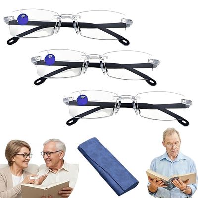2026 New Auto Focus Glasses Self Adjusting, Intelligent Dual Focus Glasses for Women, Clarity Blue Glassess (3Pcs*White)