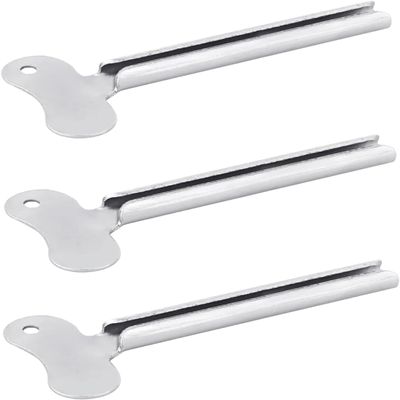 3 Pcs Silvery Metal Tube Squeezer Keys, Toothpaste Metal Hair Dye Color Key Roller Dispenser Tool Durable Processingl, Daily Living Tube Squeezing Aids