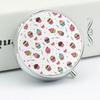VAFZASC Round 3 Compartment Pill Organizer Sunmmer Colorful Ice Cream Cake, Cute Metal Pill Case with Mirror for Purse Pocket view 4