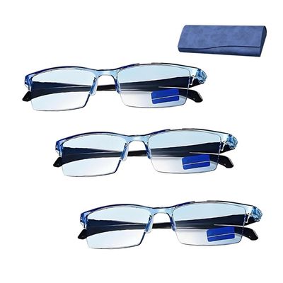 2026 New Intelligent Dual Focus Glasses for Women, Auto Focus Glasses Self Adjusting, Auto Adjusting Glassess (3Pcs*Blue,+3)