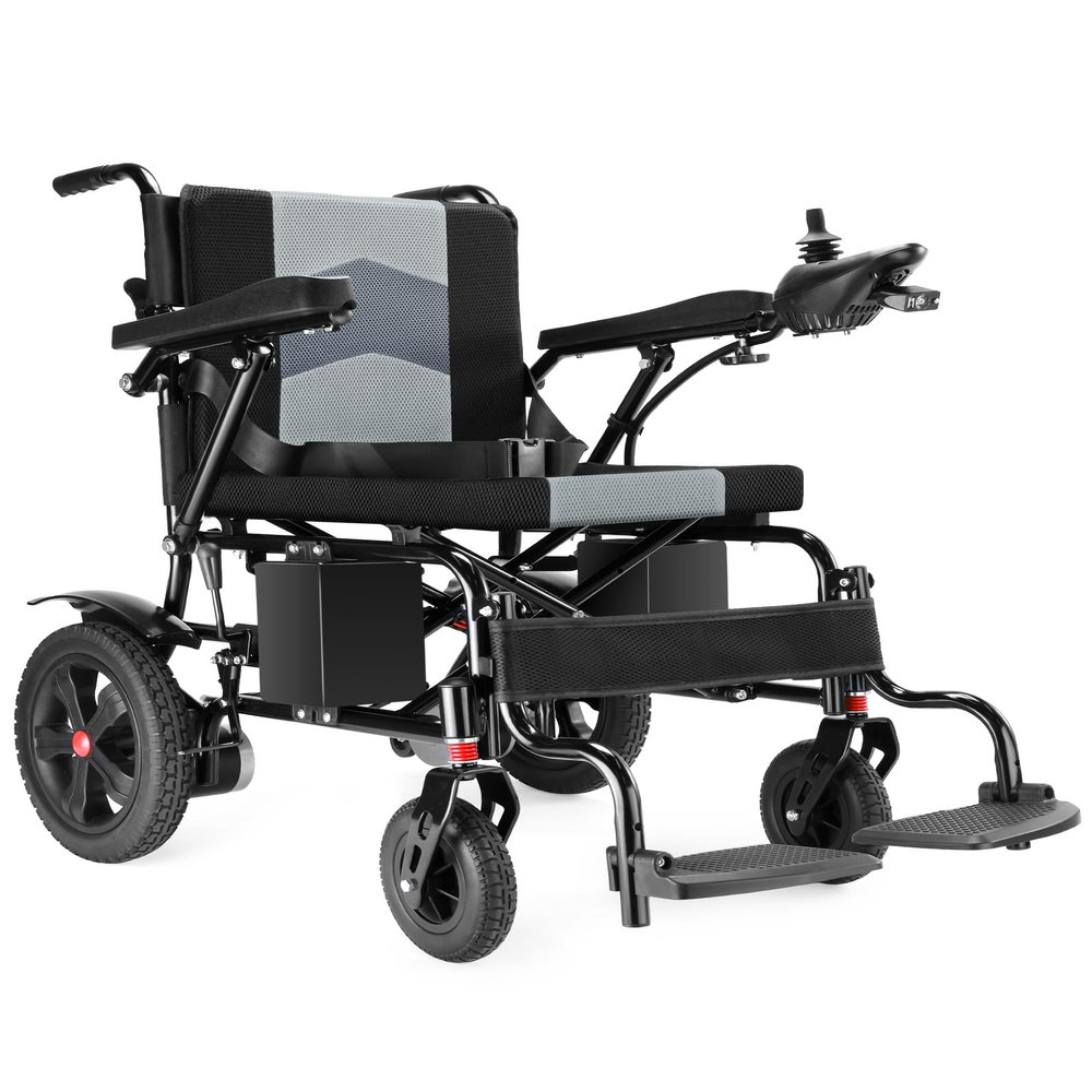 WalkFeel Electric Wheelchairs for Adults Foldable, Wheelchair 15 Miles Long Travel Range, 360 Joystick Control Electric Wheelchair, Support 330 lbs Black