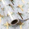 WRAPAHOLIC Cross Wrapping Paper Roll - Mini Roll - 17 Inch x 16.5 Feet - Elegant Gold Foil Cross and Eucalyptus Greenery Wrapping Paper for Easter, Baptism, Confirmation, First Communion, Spring view 3