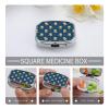 VAFZASC Purse Pocket Pill Box Cute Fox Christmas 2 Compartment, Cute Metal Pill Case with Mirror for Travel Vitamin Fish Oil view 4