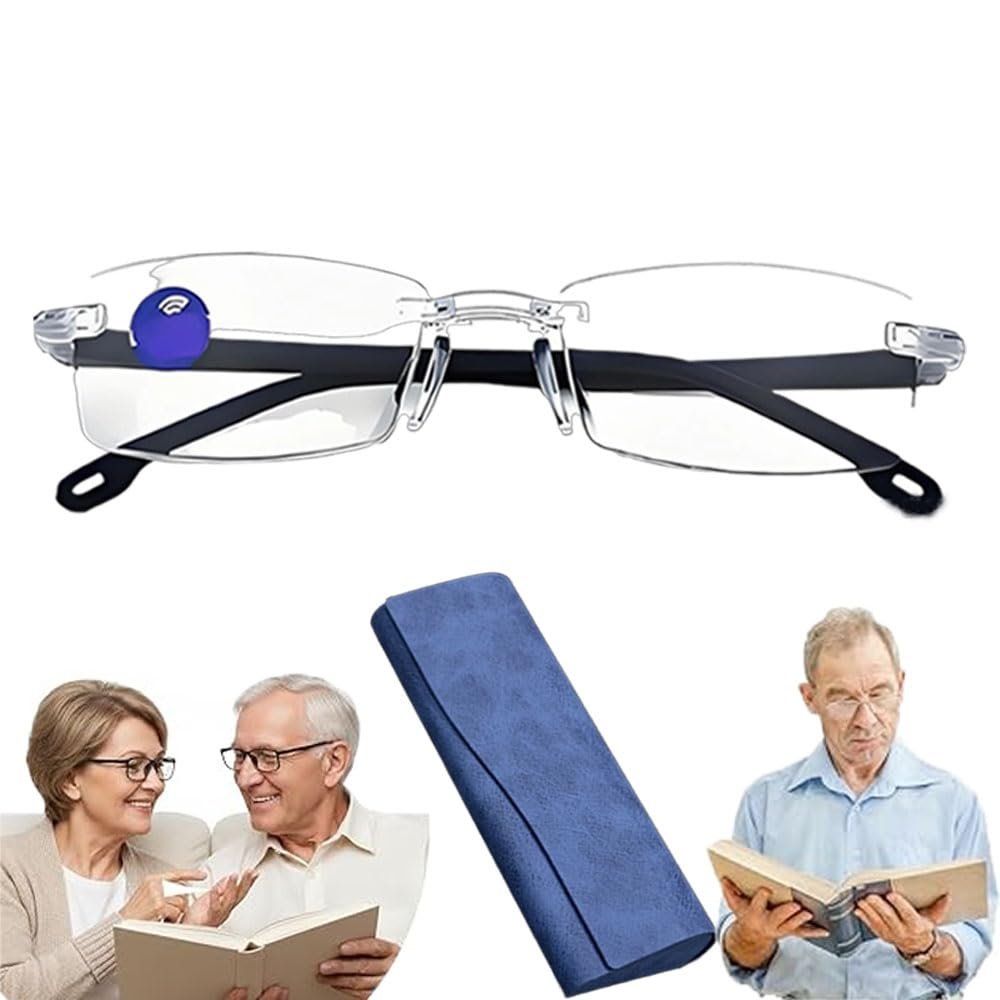 2026 New Auto Focus Glasses Self Adjusting, Intelligent Dual Focus Glasses for Women, Clarity Blue Glassess (White)