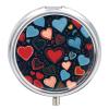 Round Pill Box Arious Heart Shapes Pill Case for Purse & Pocket 3 Compartment Medicine Pill Organizer Portable Travel Pillbox Medicine Vitamin Cod Liver Oil Storage Box view 1