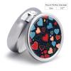 Round Pill Box Arious Heart Shapes Pill Case for Purse & Pocket 3 Compartment Medicine Pill Organizer Portable Travel Pillbox Medicine Vitamin Cod Liver Oil Storage Box view 2