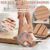 Cedar Bath Mat for Inside Shower, Custom Sizes Bathroom Anti Slip Mat, Small Large Wooden Sauna Mat, Slat Floor Mat for Tub Spa Outdoor Pool 12x13in view 3