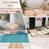 Cedar Bath Mat for Inside Shower, Custom Sizes Bathroom Anti Slip Mat, Small Large Wooden Sauna Mat, Slat Floor Mat for Tub Spa Outdoor Pool 12x13in view 4