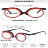 ALKAHE Round Makeup Reading Glasses with 90 Rotatable Women Men Flip up Cover Lens HD Reader Spring Hinges Eyeglasses Red Glasses 3.5 view 2